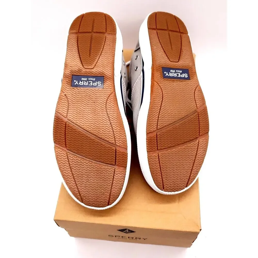 Sperry Halyard CVO Men's Gray Canvas Lace-Up Sneaker Memory Foam US 8.5